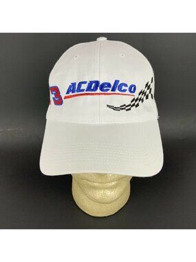 NASCAR Racing AC Delco #3 Mr Excitement White Hat Signed By Steve Kidwell
